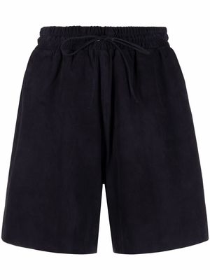 P.A.R.O.S.H. elasticated waistband suede shorts - Blue