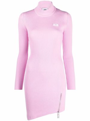 Gcds ribbed knit asymmetric hem dress - Pink