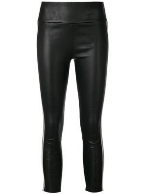 Sprwmn striped stretch leather trousers - Black