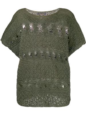 Issey Miyake Pre-Owned 1980s open knit top - Green