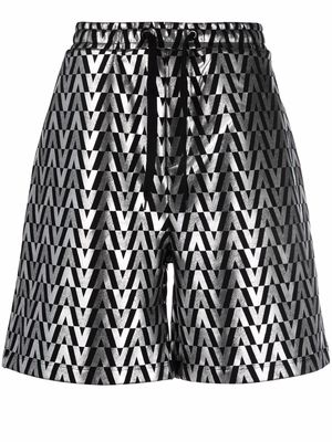 Valentino high-shine monogram shorts - Black