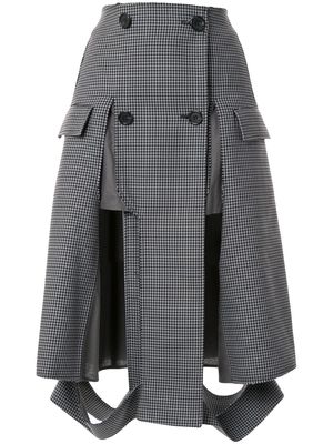 Maison Margiela houndstooth print button up skirt - Grey