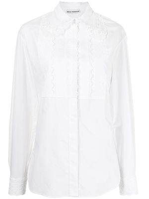 Paco Rabanne lace-placket shirt - White