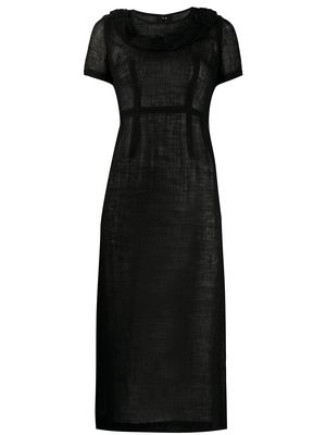 Comme Des Garçons Pre-Owned 2000 ruffled neck sheer dress - Black