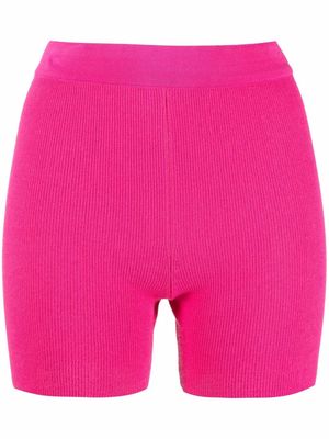 Jacquemus fine-ribbed knitted cycling shorts - Pink