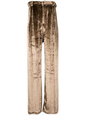 sulvam velvet loose-fit trousers - Brown