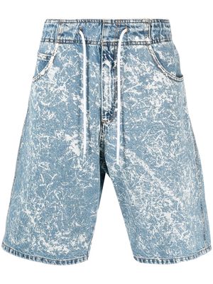 MSGM acid wash denim shorts - Blue