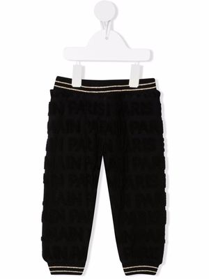 Balmain Kids stripe-trim cotton track pants - Black
