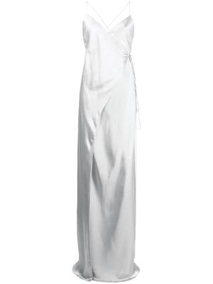 Michelle Mason silk wrap dress - Silver