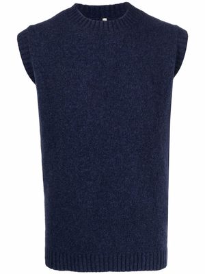 Sunflower sleeveless knit vest - Blue