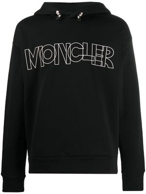 Moncler Grenoble logo-print long-sleeved hoodie - Black