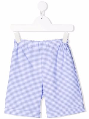 Siola check-print cotton shorts - Blue