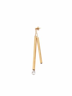 JW Anderson tubular crystal-embellished single earring - Gold