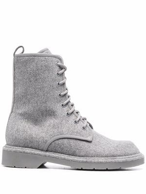 12 STOREEZ melange-effect lace-up boots - Grey