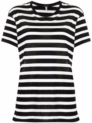 R13 striped cashmere-cotton T-shirt - Black