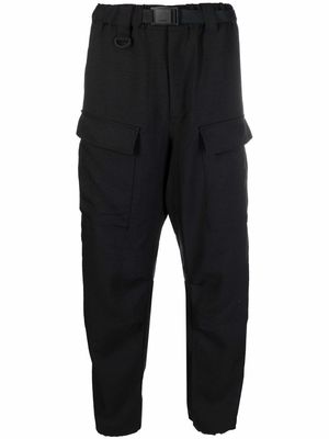 Y-3 belted straight-leg trousers - Black