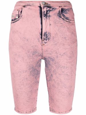 Diesel bleach-wash five-pocket denim shorts - Pink