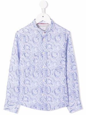 Brunello Cucinelli Kids paisley-print button-up shirt - Blue