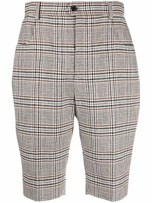 Saint Laurent checked tailored shorts - Neutrals