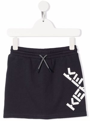 Kenzo Kids logo-print skirt - Blue