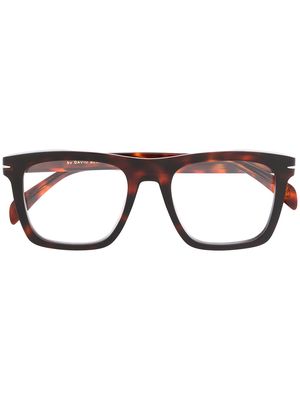 Eyewear by David Beckham rectangular frame tortoise-shell glasses - Brown