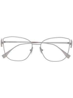 Fendi Eyewear rectangular frame logo glasses - Silver