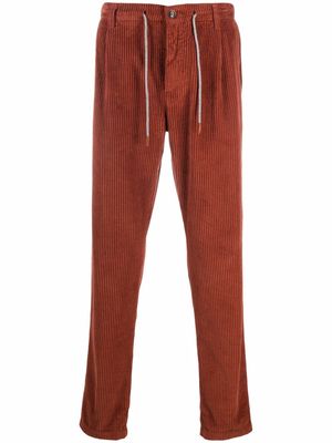 Eleventy drawstring corduroy trousers - Orange
