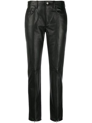 MM6 Maison Margiela straight-leg leather trousers - Black
