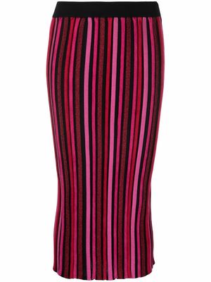 Emporio Armani vertical-stripe pattern skirt - Pink