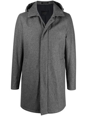 Dell'oglio hooded single breasted coat - Grey