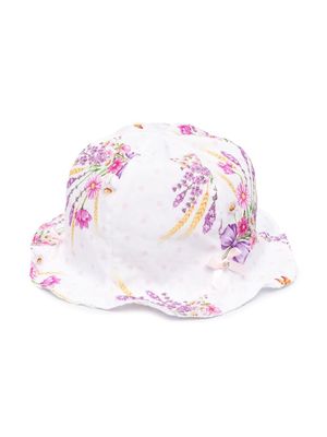 Monnalisa floral print sun hat - White