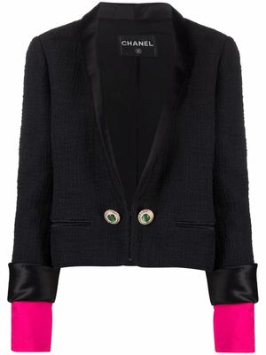 Chanel Pre-Owned 2012 layered double-breasted blazer - Black