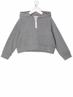 Brunello Cucinelli Kids cropped pullover hoodie - Grey