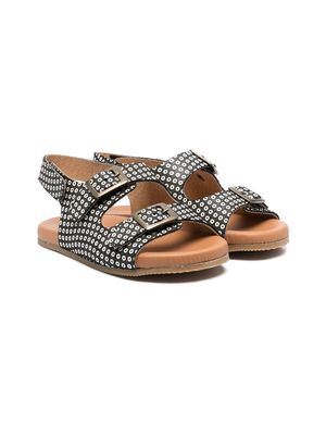 Pèpè motif print buckled sandals - Black