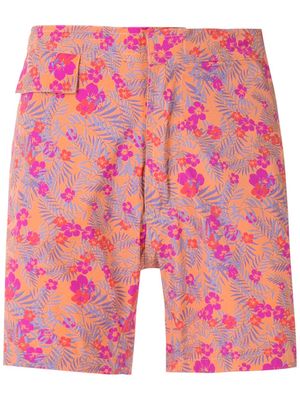 Amir Slama Floral tactel swim shorts - Orange