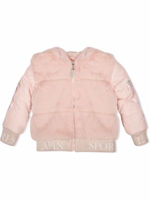 Lapin House faux-fur panelled bomber jacket - Pink