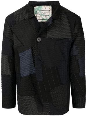 By Walid patchwork shirt jacket - Black