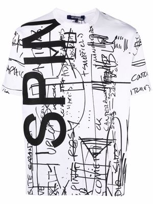 Junya Watanabe MAN scribble-print cotton T-shirt - White