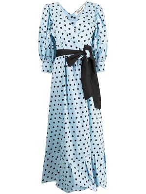 Desmond & Dempsey polka dot-print wrap dress - Blue