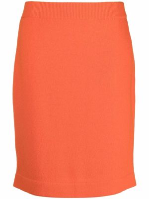 Chanel Pre-Owned 1980s high-waisted cashmere knitted skirt - Orange
