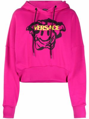 Versace Medusa Smile cropped hoodie - Pink