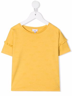 Knot ruffle-detail cotton T-Shirt - Yellow