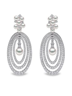 Yoko London 18kt white gold Raindrop Akoya pearl and diamond earrings - Silver