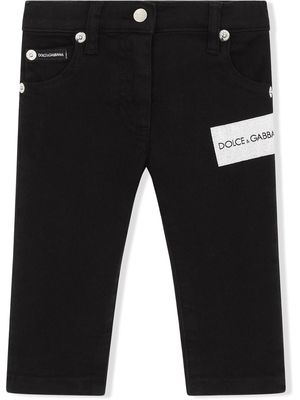 Dolce & Gabbana Kids logo-print stretch jeans - Black