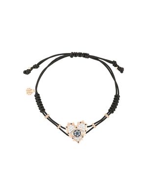 Pippo Perez 18kt rose gold, diamond and sapphire Evil Eye Heart charm bracelet - Black