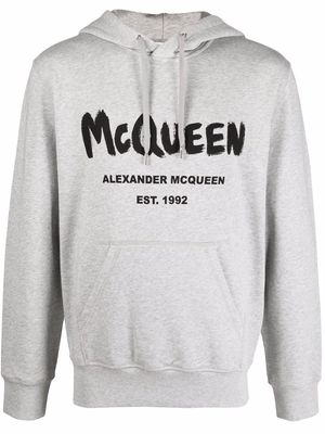Alexander McQueen logo-print hoodie - Grey