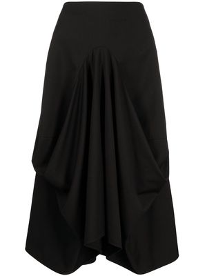 Goen.J structured draping midi skirt - Black