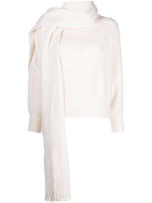 Monse scarf-collar cashmere jumper - White