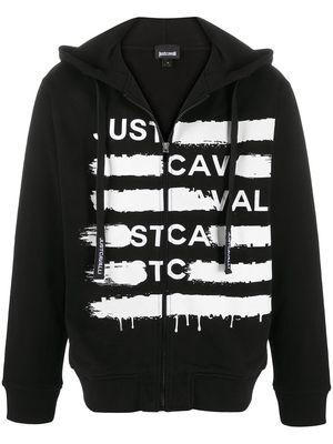 Just Cavalli zip-through hooded sweatshirt - Black