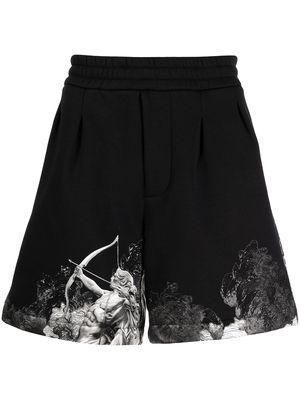 Emporio Armani cupid graphic-hem shorts - Black